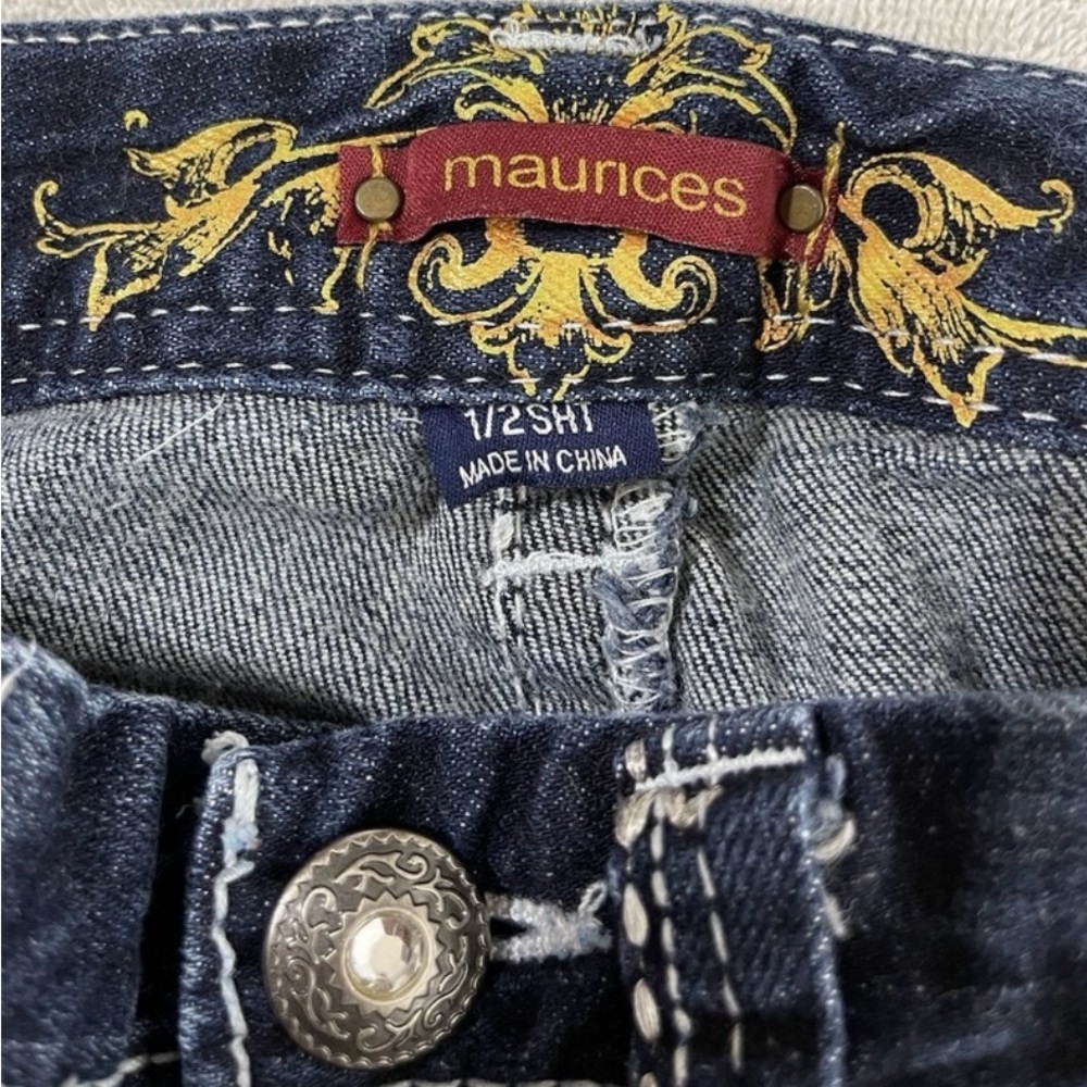 Maurices Dark Blue Jeans with Gold Accents